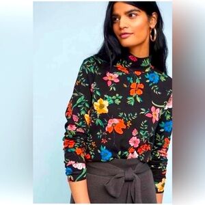 Floral High-Neck Women's Top Maeve Anthropologie